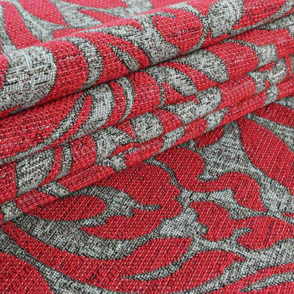 Renieri Fabric Collection Red Brown Floral Inspired Pattern Soft Chenille Upholstery Fabric JO-202 - Handmade Cushions