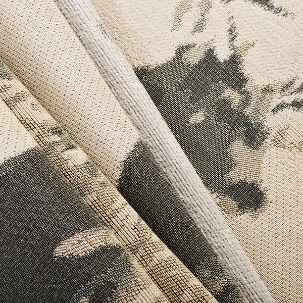 Beige Brown Colour Full Body Stag Animal In Scenery Pattern Soft Chenille Upholstery Fabric JO-209 - Made To Measure Curtains