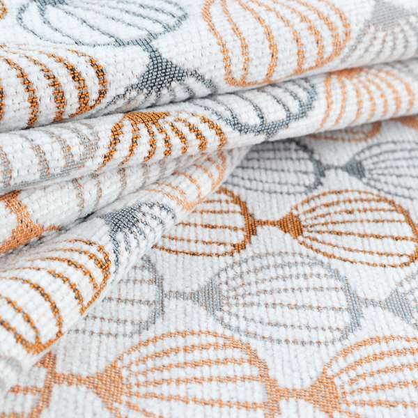 Orange Grey White Geometric Balloon Pattern Soft Chenille Upholstery Fabric JO-214 - Roman Blinds