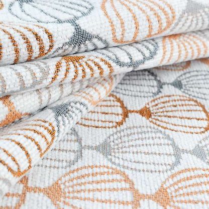 Orange Grey White Geometric Balloon Pattern Soft Chenille Upholstery Fabric JO-214 - Roman Blinds