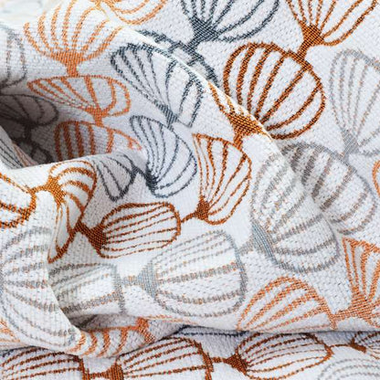 Orange Grey White Geometric Balloon Pattern Soft Chenille Upholstery Fabric JO-214 - Roman Blinds