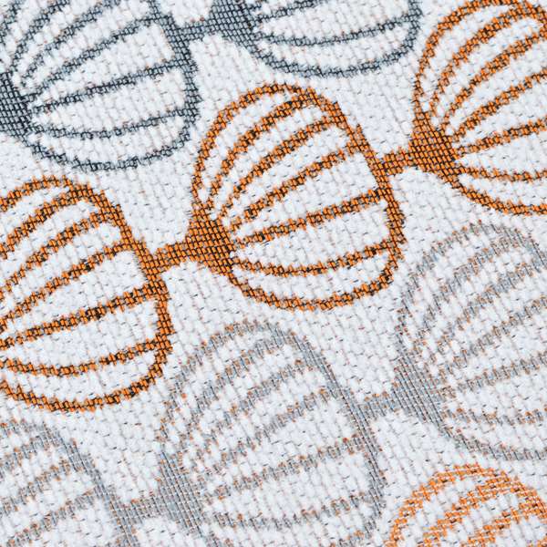 Orange Grey White Geometric Balloon Pattern Soft Chenille Upholstery Fabric JO-214 - Roman Blinds