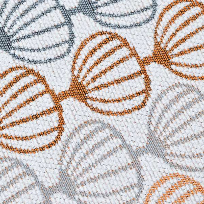 Orange Grey White Geometric Balloon Pattern Soft Chenille Upholstery Fabric JO-214 - Roman Blinds