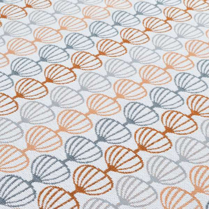 Orange Grey White Geometric Balloon Pattern Soft Chenille Upholstery Fabric JO-214 - Roman Blinds