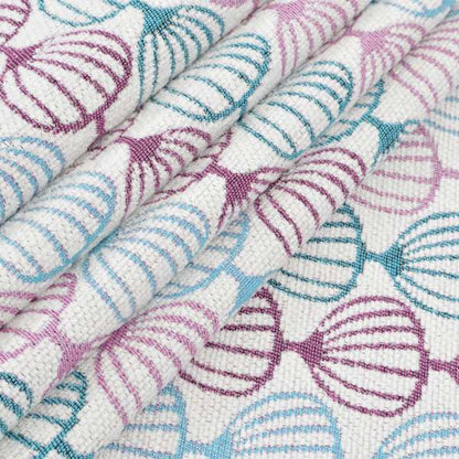 Purple Blue White Geometric Balloon Pattern Soft Chenille Upholstery Fabric JO-215 - Roman Blinds