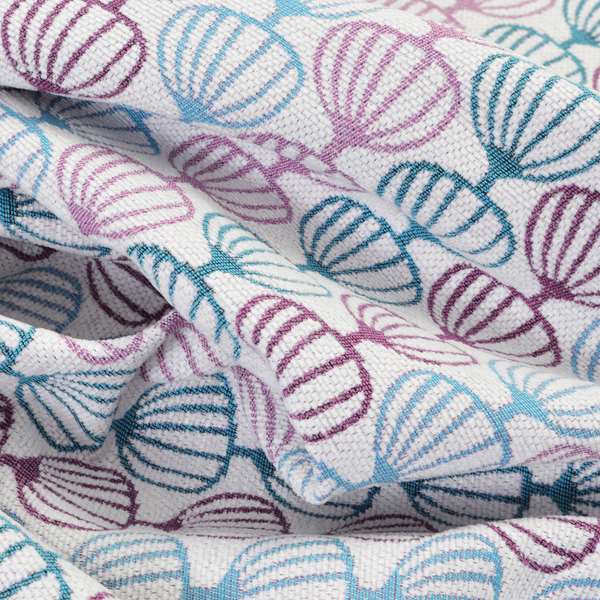 Purple Blue White Geometric Balloon Pattern Soft Chenille Upholstery Fabric JO-215 - Roman Blinds