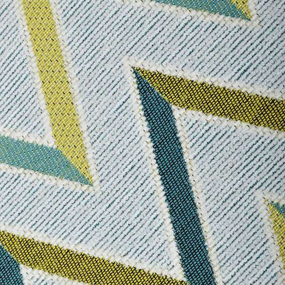 White Teal Green Chevron Stripe Design Soft Chenille Upholstery Fabric JO-221 - Roman Blinds