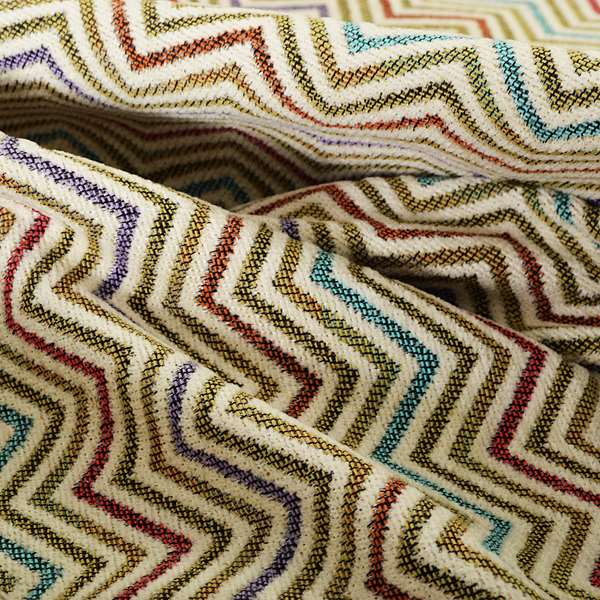 Free Worldwide order Delivery Furnishing Fabric Full Chevron Striped Chenille Grey Green Red Yellow Upholstery Furniture Fabric - Sold By 1 Metre