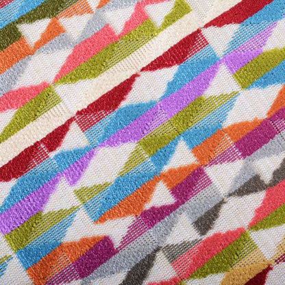 Amazilia Velvet Collection Multi Coloured Geometric Designer Pattern Soft Velvet Upholstery Fabric JO-230 - Roman Blinds