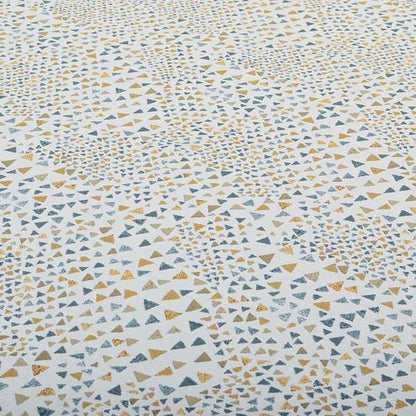 White Yellow Blue Colour Geometric Pyramid Shape Soft Chenille Upholstery Fabric JO-241 - Roman Blinds