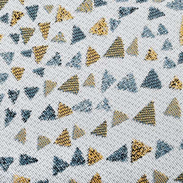 White Yellow Blue Colour Geometric Pyramid Shape Soft Chenille Upholstery Fabric JO-241 - Roman Blinds