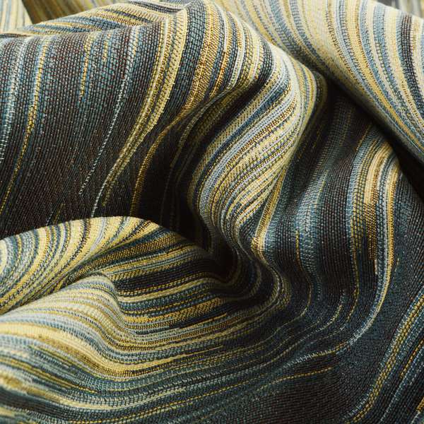 Sunset Look Thin Airbrush Stroke Stripe Pattern Yellow Blue Colour Chenille Upholstery Fabric JO-245 - Roman Blinds