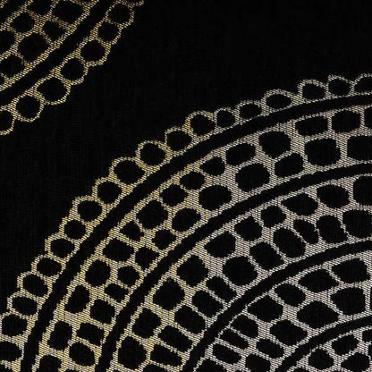 Hollywood Black Gold Shiny Circle Shaped Bulls Eye Design Soft Chenille Upholstery Fabric JO-249 - Roman Blinds