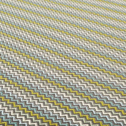 Multi Coloured Grey Green Blue White Chevron Striped Soft Chenille Upholstery Fabric JO-254 - Roman Blinds