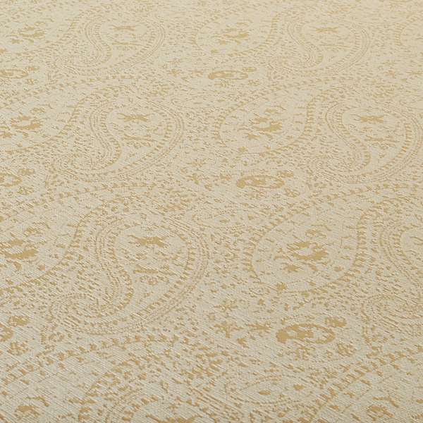 Cream Beige Paisley Pattern Soft Chenille Upholstery Fabric JO-256 - Handmade Cushions