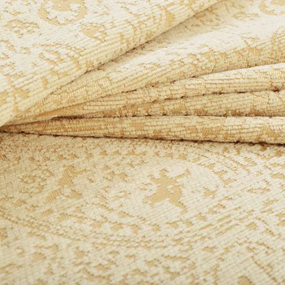 Cream Beige Paisley Pattern Soft Chenille Upholstery Fabric JO-256 - Roman Blinds