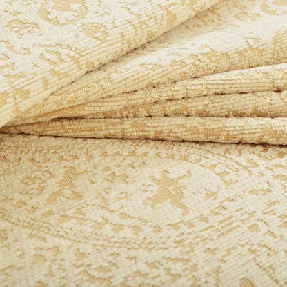 Cream Beige Paisley Pattern Soft Chenille Upholstery Fabric JO-256 - Handmade Cushions