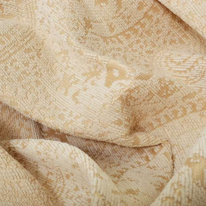 Cream Beige Paisley Pattern Soft Chenille Upholstery Fabric JO-256 - Roman Blinds