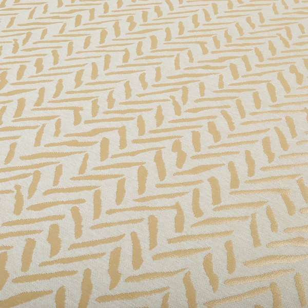 Cream Beige Designer Small Stripe Pattern Soft Chenille Upholstery Fabric JO-257