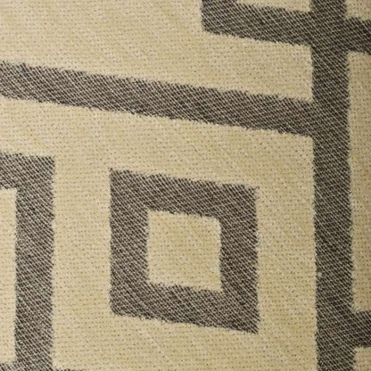 Beige Brown Geometric Pattern Soft Cotton Feel Chenille Upholstery Fabric JO-258 - Roman Blinds