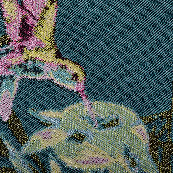 Blue Green Colour Kingfisher Bird Animal Pattern Fabric Chenille Upholstery Fabric JO-259 - Roman Blinds