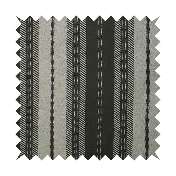 Highland Collection Luxury Soft Like Cotton Striped Pattern Grey Colour Chenille Upholstery Fabric JO-270