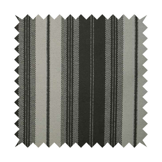 Highland Collection Luxury Soft Like Cotton Striped Pattern Grey Colour Chenille Upholstery Fabric JO-270