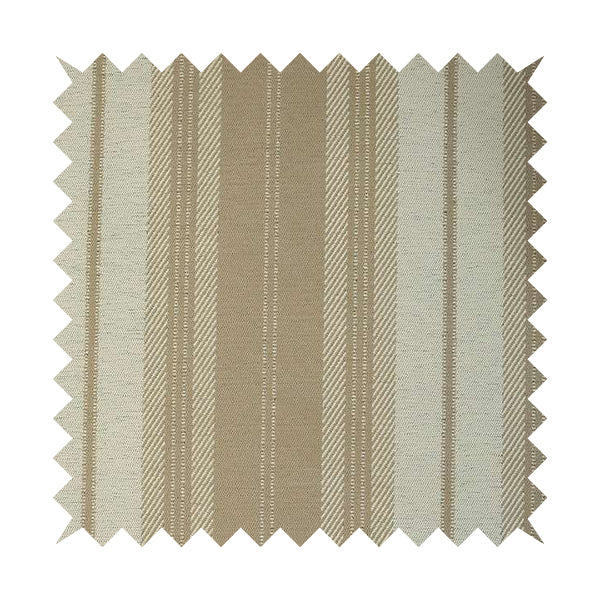 Highland Collection Luxury Soft Like Cotton Striped Design Golden Beige Colour Chenille Upholstery Fabric JO-274