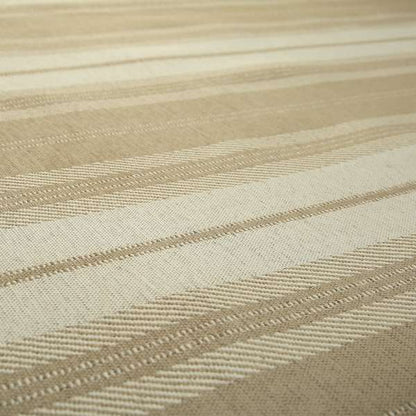 Highland Collection Luxury Soft Like Cotton Striped Design Golden Beige Colour Chenille Upholstery Fabric JO-274