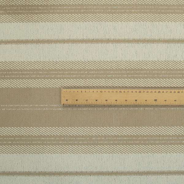 Highland Collection Luxury Soft Like Cotton Striped Design Golden Beige Colour Chenille Upholstery Fabric JO-274