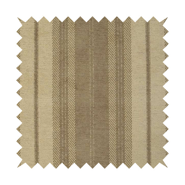 Highland Collection Luxury Soft Like Cotton Striped Mink Brown Colour Chenille Upholstery Fabric JO-275