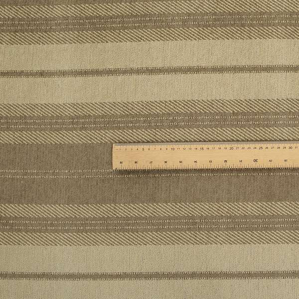 Highland Collection Luxury Soft Like Cotton Striped Mink Brown Colour Chenille Upholstery Fabric JO-275