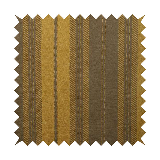 Highland Collection Luxury Soft Like Cotton Striped Yellow Colour Chenille Upholstery Fabric JO-278