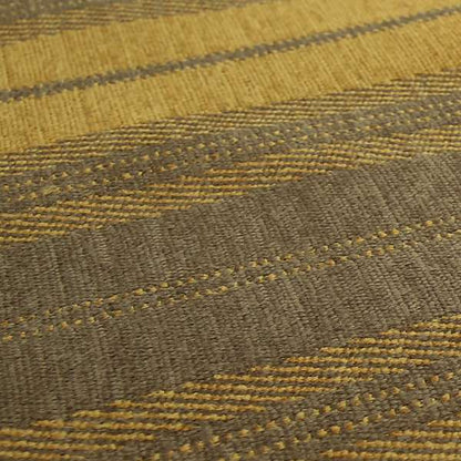 Highland Collection Luxury Soft Like Cotton Striped Yellow Colour Chenille Upholstery Fabric JO-278