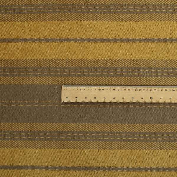 Highland Collection Luxury Soft Like Cotton Striped Yellow Colour Chenille Upholstery Fabric JO-278