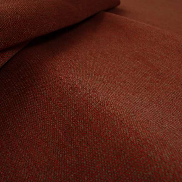 Highland Collection Luxury Soft Like Cotton Plain Red On Brown Colour Chenille Upholstery Fabric JO-282 - Made To Measure Curtains