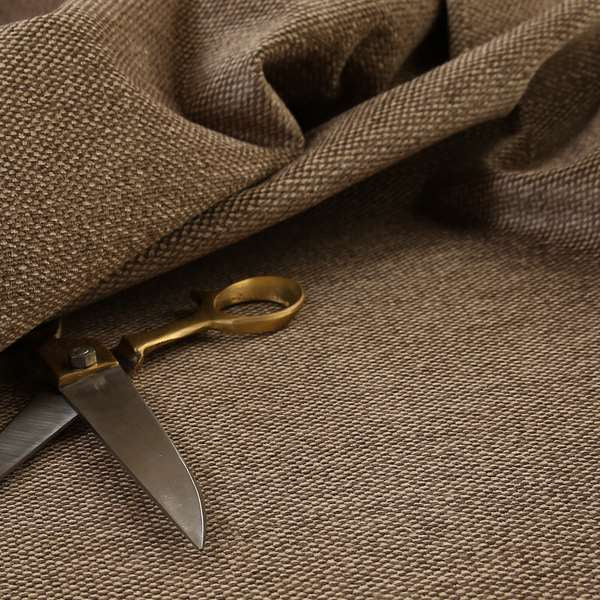 Highland Collection Luxury Soft Like Cotton Plain Light Brown Colour Chenille Upholstery Fabric JO-283