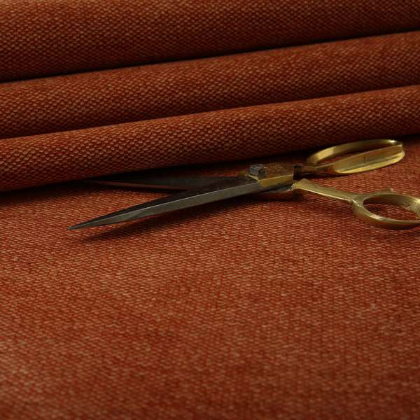 Highland Collection Luxury Soft Like Cotton Plain Orange Peach Colour Chenille Upholstery Fabric JO-286