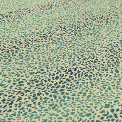 Decorative Geometric Blue Teal Colour Pattern Chenille Jacquard Fabric JO-287