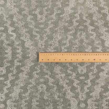 Lomasi Metallic Tones Fabric Silver Grey Colour Zigg Zagg Pattern Furnishing Fabric JO-290 - Roman Blinds