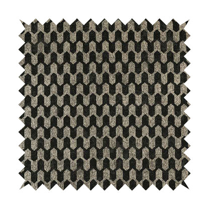 Lomasi Metallic Tones Fabric Silver Black Colour Geometric Woven Pattern Furnishing Fabric JO-291 - Roman Blinds