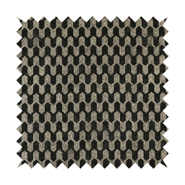 Lomasi Metallic Tones Fabric Silver Black Colour Geometric Woven Pattern Furnishing Fabric JO-291 - Made To Measure Curtains