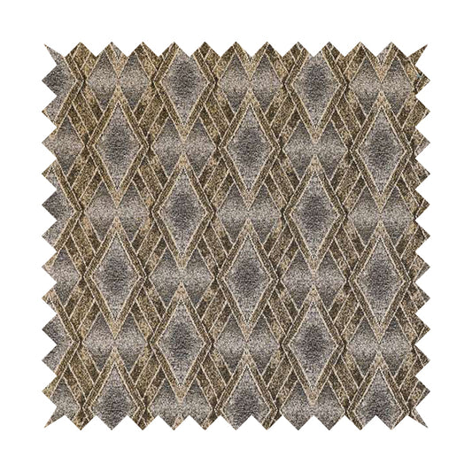 Elwin Decorative Weave Grey Yellow Colour Geometric Hexagon Pattern Jacquard Fabric JO-292