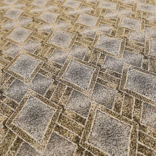 Elwin Decorative Weave Grey Yellow Colour Geometric Hexagon Pattern Jacquard Fabric JO-292