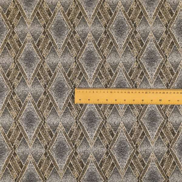 Elwin Decorative Weave Grey Yellow Colour Geometric Hexagon Pattern Jacquard Fabric JO-292