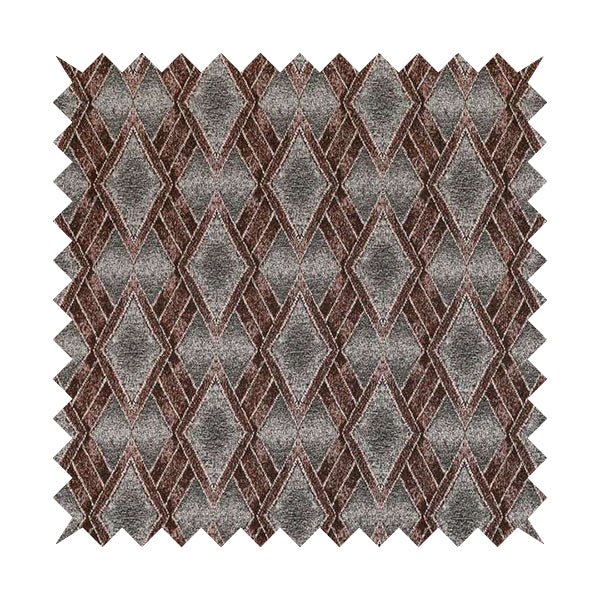 Elwin Decorative Weave Grey Red Colour Geometric Hexagon Pattern Jacquard Fabric JO-293 - Roman Blinds