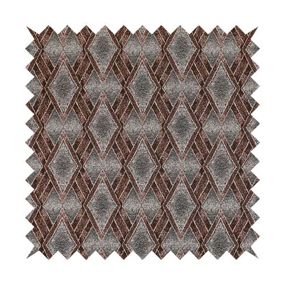 Elwin Decorative Weave Grey Red Colour Geometric Hexagon Pattern Jacquard Fabric JO-293