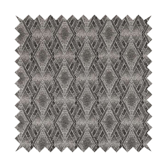 Elwin Decorative Weave Grey Black Colour Geometric Hexagon Pattern Jacquard Fabric JO-294