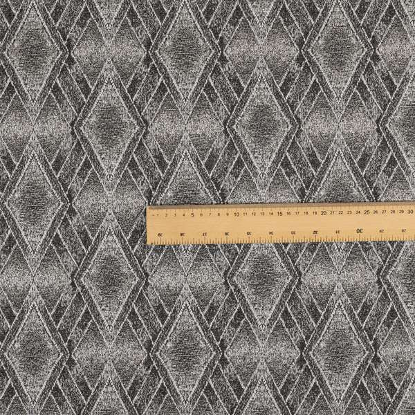 Elwin Decorative Weave Grey Black Colour Geometric Hexagon Pattern Jacquard Fabric JO-294 - Made To Measure Curtains