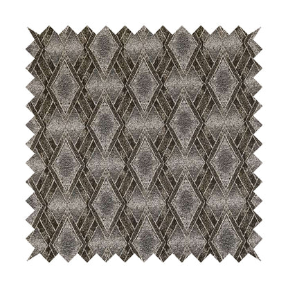 Elwin Decorative Weave Grey Brown Colour Geometric Hexagon Pattern Jacquard Fabric JO-295 - Made To Measure Curtains